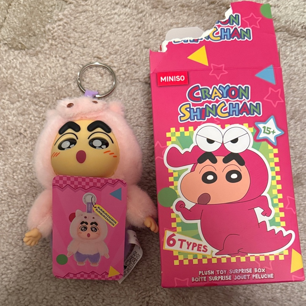 SOLD Crayon Shinchan Plush Toy Keychain - Pink